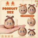 Sumind 12 Pcs Glass Christmas Gingerbread Ornaments 3D Gingerbread Face Decorations for Christmas Tree with Bow 2.36 Inch Glass Ball Hanging Decor for Xmas Indoor Outdoor Holiday Party Supplies