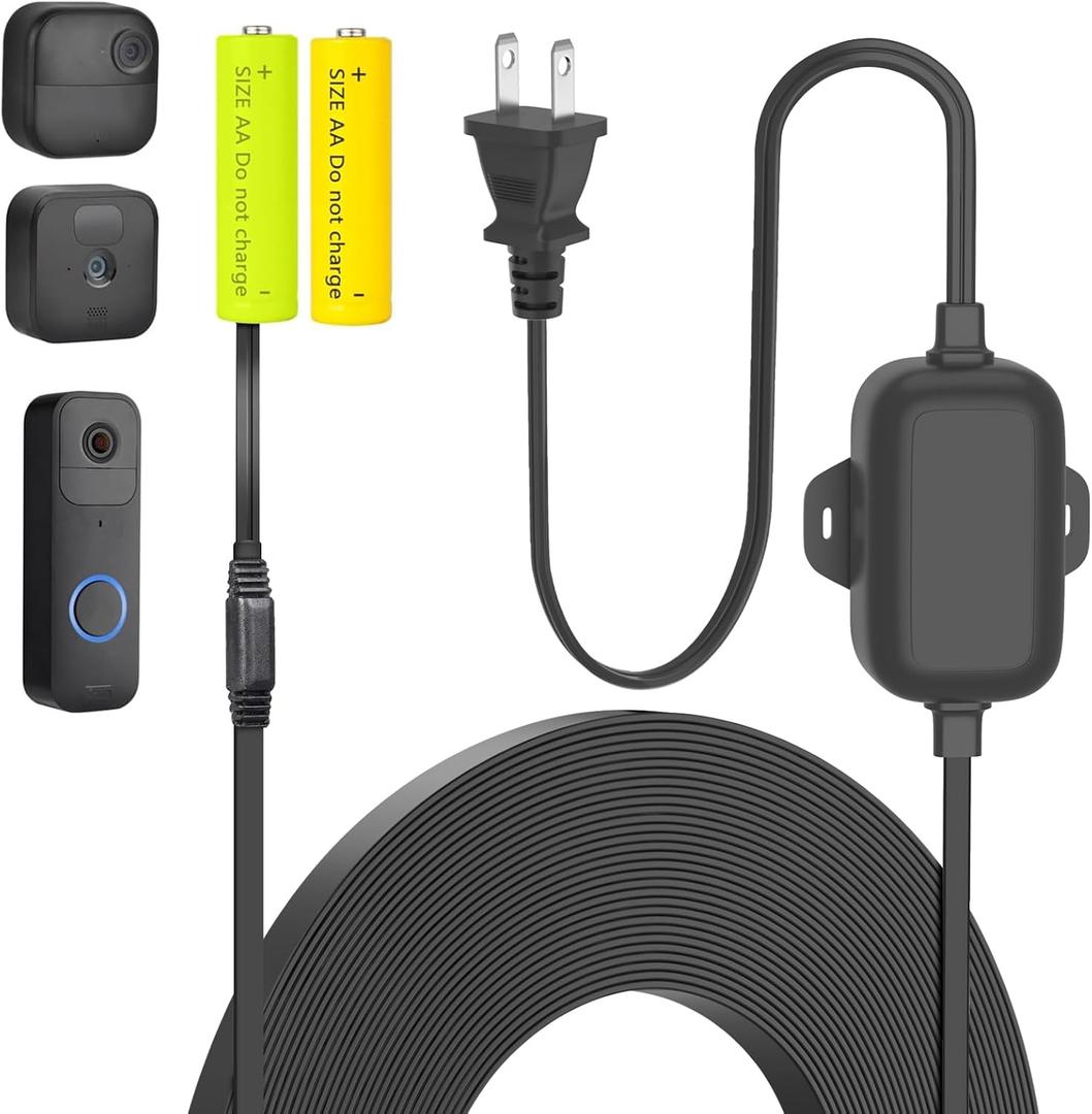 20ft/6m Power Cable with Adapter for Blink Video Doorbell (Replace Battery), Blink Outdoor 4 (4th Gen)&(3rd Gen), Doorbell Transformer with IP 67 Weatherproof Charging Cable Cord for Blink Doorbell