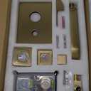 Brushed Gold Shower System with Tub Spout Wall Mounted Tub Shower Faucet Set for Bathroom with High Pressure 10" Rain Shower head and Handheld Shower Head Set