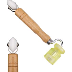 Seam Roller, Wooden Wallpaper Tools Roofing Tools 2-in-1 Design RV Seam Tape Roller Double Head Penny Roller Car Sound Deadening Wheel Roller Roofing PVC Welding Tool Hand Pressure Printing Roller