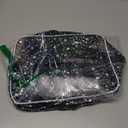 Clear Black Star Large Makeup Bag with Star Pattern 12x5x8 inch, Travel Cosmetic Bag with Handle, Durable PVC Material Washbag Zipper Opening Design for Makeup Travel Organizer or Gym Use