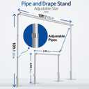 10x10ft Pipe and Drape Backdrop Stand, Double Crossbar, Heavy Duty Adjustable Background Frame with Metal Base for Parties Photography Wedding Photoshoot Decoration