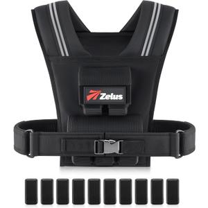 ZELUS Weighted Vest Men, 45lbs Adjustable Weight Vest, Black 