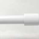 Curtain Rods for Windows 48 to 84 Inches, 1 Inch Diameter Adjustable White Curtain Rod, Heavy Duty Modern curtain rod with Simple Finials, 32"-90"