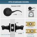 TICONN Traditional Wave Style Reversible Door Lever, Door Handle for Interior Doors and Closet (Matte Black, Passage, 5-Pack)