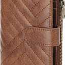 GAEKEAO Small Wallet Women Vegan Leather RFID Blocking Bifold Ladies Compact Card Holder with Zipper Pocket & ID Window
