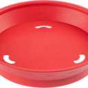 Restaurantware Round Serving Baskets 10 Pack of 8.86 x 1.77 Inch with Base Drainage Slots Microwavable Dishwashable Stackable Plastic Red Food Serving Trays for Restaurants, Catering and Take Out