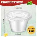 GGOLDMER 100 Sets 7 oz Clear Plastic Cups with Lids No Hole, Fruit Cups with Lids, Disposable Cup for Dessert, Parfait, Ice Cream, Yogurt, Pudding, Cake, Cold Drinks, Smoothie and Snacks
