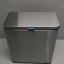 Mbillion Kitchen Compost Bin Hanging Can with Lid 1.05 Gallon Stainless Steel Garbage Can for Kitchen Cabinet Door Mounted Can Under Sink Door RV Bathroom,Silver