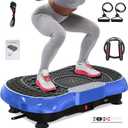 Bigzzia Vibration Plate Exercise Machine for Weight Loss  100-Speed Platform with Remote & Resistance Bands, 450 lbs Capacity  Quiet Full Body Workout for Lymphatic Drainage at Home (sky blue)