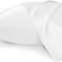 Bedsure Satin Pillowcases, Similar to Silk Pillow Cases Queen Size Set of 2, Pure White Pillow Case for Sleeping Women with Envelope Closure, Gifts for Women Men, 20x30 Inches (Queen (20" x 30"), 02 - Pure White)