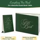 Wedding Guest Book  Guest Book Wedding Reception  Polaroid Guest Book for Wedding  Polaroid Wedding Guest Book, Green Linen with Gold Foil, 100 Acid-Free Pages