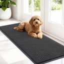 OLANLY Front Door Mat Indoor Outdoor Entrance, Waterproof Heavy Duty Doormat, Fade Resistant, Low Profile, Easy Clean Patio Porch Welcome Floor Mats for Entry, 47x17, Charcoal Grey
