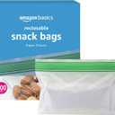 Amazon Basics Reclosable Food Storage Snack Bags, 300 Count