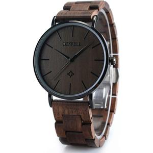 BEWELL Wooden Watches for Men Women Slim Analog Quartz Minimalist Couple Wrist Watch