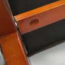 Leather Footrest Wood Ottoman, Rustic Foot Stool, Rectangle Footrest for Living Room Bedroom (Brown)