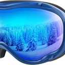 ZIONOR Lagopus B1 Ski Goggles OTG Anti fog Snow Goggles UV Protection Snowboard Goggles for Men Women Adult Youth (One Size, A4-vlt 11% Blue Frame Mirrored Blue Lens)