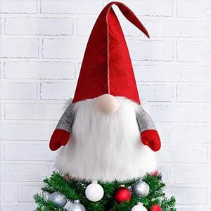 D-FantiX Gnome Christmas Tree Topper, 25 Inch Large Red Hat Swedish Tomte Gnome Christmas Ornaments Santa Gnomes Plush Scandinavian Christmas Decorations Holiday Home Dcor