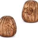 2 x Statues Mango Wood Statue Sculpture, Bookshelf Decor Accents, Set of 2 Use Ideal for Use in Living, Dining Room, Coffee Table Centerpiece (2.75'' X 2.75'' 2.75'')