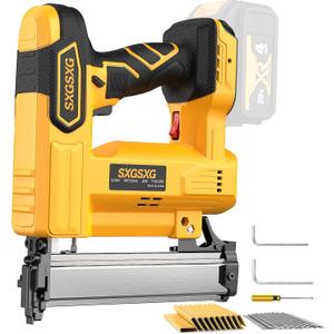 Brad Nailer for Dw 20V Battery,2 in 1 Nail Gun & Staple Gun with 1000 Nails &1000 Staples,18 Gauge Nail Gun for Wood CarpentryBattery Not Included