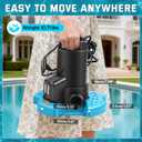 1/3HP Automatic Pool Cover Water Pump, 3035GPH Submersible Sump Pump w/Filter Net, 25ft Power Cord & Check Valve, Water Removal for Swimming Pool, Hot Tubs, Rooftops, Water Beds