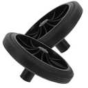 Cabilock 2pcs Trash Can Wheel Replacement Heavy Duty Pulley Rubber Wheels Garbage Can Wheeled Storage Bin Replacement Wheels for Trash Can Waste Container Wheels Outdoor Trashcan Wheel Accessories (18X18CM, Black)