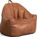 Big Joe Hug Bean Bag Chair, Tan, Vegan Suede, Kids and Teens, 3 feet