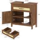 24 Inch Pedestal Sink Storage Cabinet, Bathroom Vanity Sink, Brown
