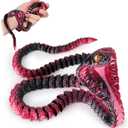 3D Printed Snake,23 Inch 3D Printed Animals,3D Printed Fidget Toys,Home Office Decor Executive Desk Crystal Cobra Toys Black Red