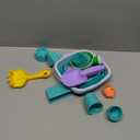 RACPNEL Beach Toys Sand Set for Kids, Collapsible Bucket and Shovels with Mesh Bag, Molds, Flags, Sandbox Kids Toddlers, Travel (Tavel Size)