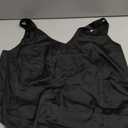 Aoulaydo Women's Silk Satin Sleeveless Blouse Summer Basic Camisole Tank Shirt V Neck Casual Loose Tank Tops Black, M