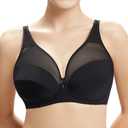 Underwire Minimizer Bras for Women Cross Back Full Coverage Plus Size Non Padded Bra,Lifting Bra for Heavy Breast 42Hm Black 