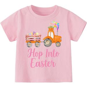 Girls Easter Shirts Kids Cotton Graphic Tees Casual T-Shirts
 (5-6 Years, 01 Bunny)