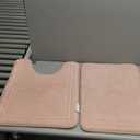 Pink Bathroom Rug Set of 2 Memory Foam Bath Mat and U-Shaped Contour Toilet Rug Non Slip Washable Floor Mats Soft Absorbent Plush Microfiber Shower Tub Bathrug Blush,24"x17"+24"x20"