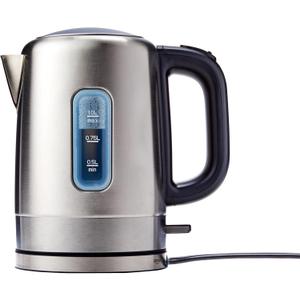 Basics Electric Stainless Steel Kettle for Tea and Coffee, BPA Free, Fast Boiling, Auto Shut Off, 1 Liter, 1500W, Black and Silver