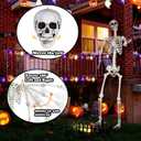 Halloween Giant Skeleton, Large Realistic Full Body Skeleton with Movable Joints for Halloween Party Haunted House Indoor Outdoor Decoration (7.8ft-1P), 7.8ft x 1.6ft