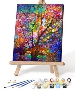 Petrala Framed Paint by Number for Adults Tree of Life DIY Oil Numbers Painting Kit on Canvas Colorful Drawing Paintworks with Frame for Home Decor, Ready to Hang 16 x 20 Inch Petrala Framed Paint by Number for Adults Tree of Life DIY Oil Numbers Painting Kit on Canvas Colorful Drawing Paintworks with Frame for Home Decor, Ready to Hang 16 x 20 Inch