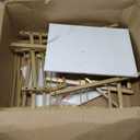 Martha Stewart Liam 2-Tier Mobile Office Storage and Printer Cart in White with Polished Brass Frame