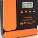 Solar Charge Controller 40A Charge Controllers 12/24V MPPT Solar Charge Controller with Adjustable LCD, Timer, Dual USB, Max Input 100V for LiFePO4/AGM/GEL/FLD Batteries (Orange)