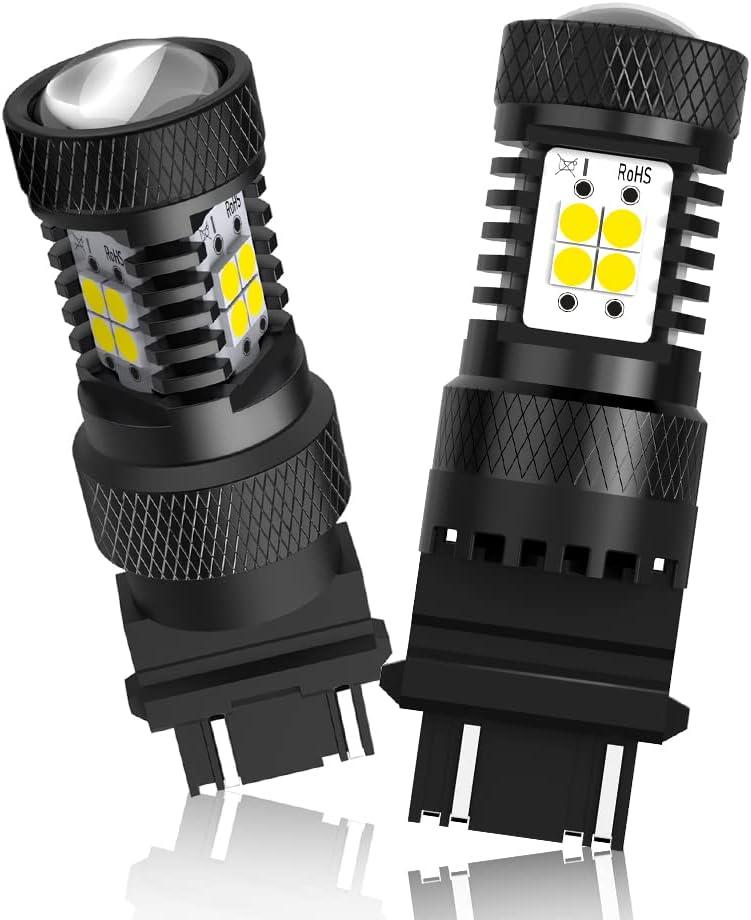 AUXITO Xenon White 3056 3057 3156 3157 4157 3030 Chipset SMD LED Bulbs with Projector for Car Tail Brake Light Backup Reverse Turn Signal Lights (Pack of 2)