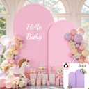 Arch Backdrop Cover Set of 2 Pink Purple Double-Sided Wedding Arch Covers Spandex Backdrop Stand Cover for Birthday Party Bridal Baby Shower Banquet Decoration 6FT 7.2FT