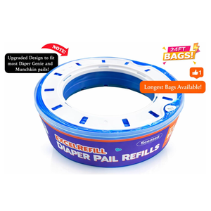 Diaper Pail Refills Compatible with Diaper Genie and Munchkin Pails | 1280 Count (3-Pack,240 Count)