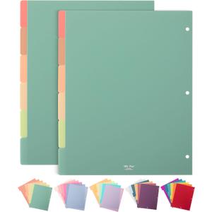 Mr. Pen- Binder Dividers with Tabs, Pack of 2 Sets (12 Dividers Total), Plastic, 3 Ring (Boho)