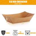 Zhehao 300 Pack Nacho Hot Dog Trays Disposable Kraft Paper Food Tray Food Serving Boat Paper Boat Brown Greaseproof for Camping Picnic Carnival Party, Holds Snack(2 lb)