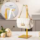 2 Pack Purse Holder Handbag Display Stand: Gold Hanger Rack for Bags, Purses, and Wreath, Adjustable Hook Stand for Tabletop, Closet, and Retail Use for Vendors