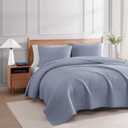 Tommy Hilfiger - King Quilt Set, Soft Cotton w/Breathable Feel, Lightweight Bedding for Year Round Comfort, 3 Piece Bed Set w/Matching Pillowcases (Christopher Blue)