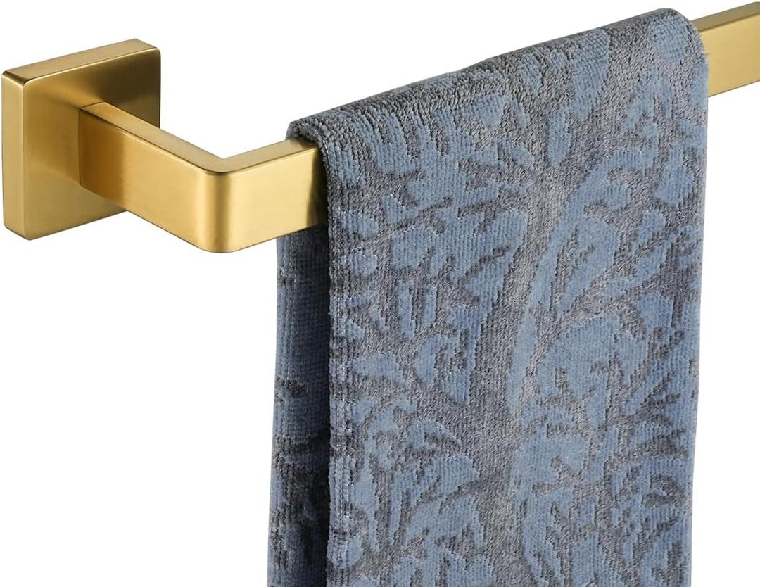 JQK Gold Towel Bar, Rounded Edges 32.36 Inch Towel Rack, 304 Stainless Steel Bathroom Wall Mount, Useable Length 30 Inch, TB250L30-BG