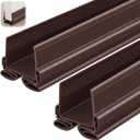 Yaocom 2 Brown 32 Inch Vinyl U-Shape Door Bottom Seal, Slide on Weatherstrip Interior Door Bottom to Block Light and Reduce Noise Fits 32 x 1-3/8 Doors, Fills 1/2 1-1/2 Gaps