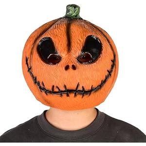 Voyiparty Halloween Horror Pumpkin Head Mask Adult Party Prop Decoration Latex Mask,Realistic Texture Halloween Zombie Pumpkin Mask