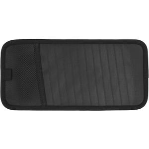 Sun Visor CD Holder, 12-Capacity Car Visor Organizer with DVD Sleeves and Mesh Pocket, Universal Visor Storage for Vehicle CD Case and Pen Holder Ergonomic Design (Black 1 Pcs)